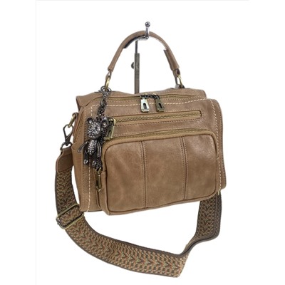 Женская сумка из искусственной кожи, цвет коричневый