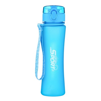 Бутылка для воды SPORT, 600 мл, с поильником, голубая