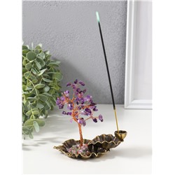 Подставка под благовония «Лягушка в фонтане у дерева», 72 камня, 8.5×13×15 см