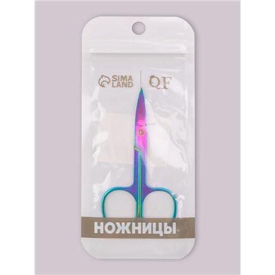Ножницы маникюрные, прямые, широкие, 8.8 см, цвет хамелеон