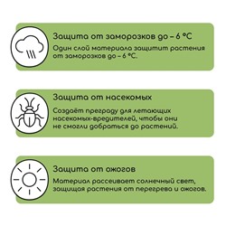 Материал укрывной, 10×1.6 м, плотность 80 г/м², спанбонд с УФ-стабилизатором, белый, Greengo, Эконом 30%
