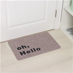 Коврик придверный Доляна Oh, Hello, влаговпитывающий, без окантовки, 40×60 см, бежевый