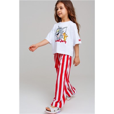 Брюки трикотажные для девочек PLAYTODAY, 1123006