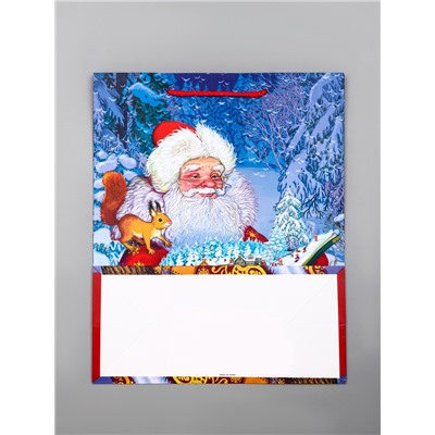 Пакет подарочный новогодний ламинированный, «Дед Мороз», 26×12×32 см