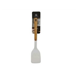 Лопатка силикон 34*7,5*4см белый дерев ручка ОБЩЕПИТ H7542-23-4
