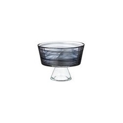 Конфетница на ножке 15см (h-11,5см) ALABASTER BLACK, стекло