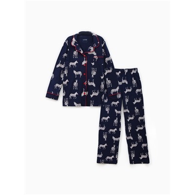 Пижама женская (рубашка и брюки) KAFTAN Zebra размер 40-42, цвет синий