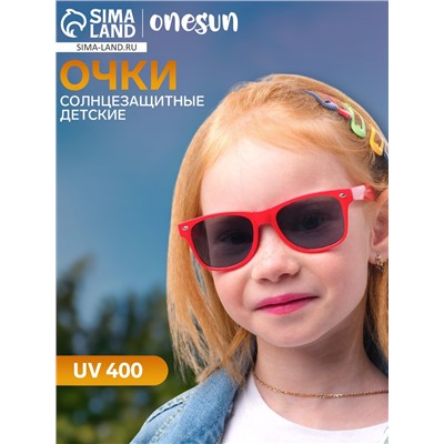 Очки солнцезащитные детские OneSun, uv 400, пружина, 12.7×2.6×4 см, линза 4×5.4 см