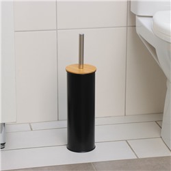 Ёршик для унитаза с подставкой SAVANNA BAMBOO, 9.5×38 см, чёрный