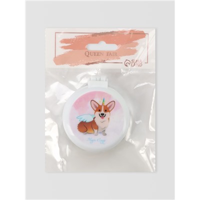 Расчёска массажная DOGS, складная, с зеркалом, d=6.5 см, МИКС