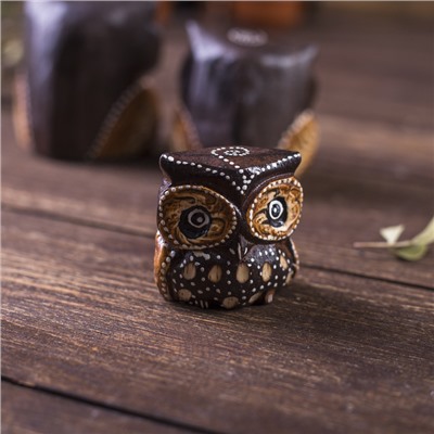 Сувенирный набор «Совы с точечным узором», 3 шт., 6×14×7 см, дерево