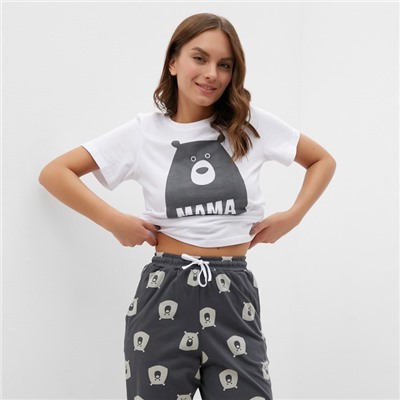 Пижама женская (футболка, брюки) KAFTAN Bear, размер 40-42