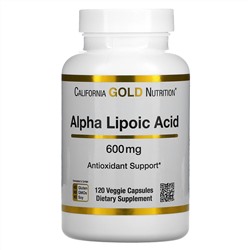 California Gold Nutrition, альфа-липоевая кислота, 600 мг, 120 растительных капсул