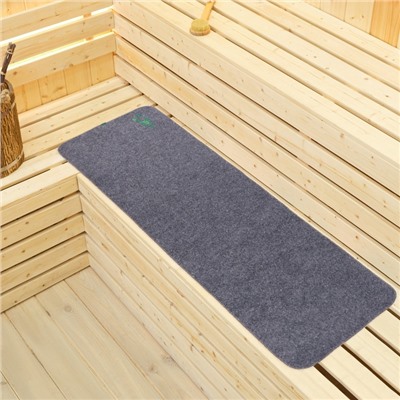 Коврик - лежак для бани и сауны «С лёгким паром», шерсть, полиэстер, серый, «Добропаровъ»