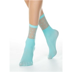 Полиамидные CONTE FANTASY Удлиненные носки с прозрачным верхом в горошек