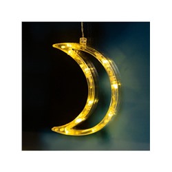 Гирлянда «Бахрома» 2.7×0.9 м с насадками «Месяц», IP20, прозрачная нить, 138 LED, свечение тёплое белое, 8 режимов, 220 В