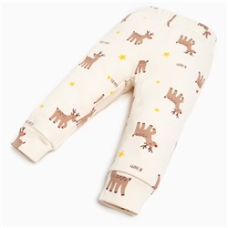 Костюм детский (джемпер, брюки) «Крошка Я» Merry Xmas, рост 80-86 см, бежевый