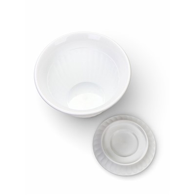 Горшок для цветов «Венеция», 10 л, d=32 см, h=25 см, пластиковый, с поддоном, белый