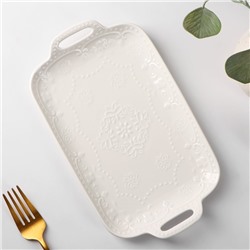 Блюдо Доляна «Сьюзен», 25×14.5 см, керамика, цвет белый