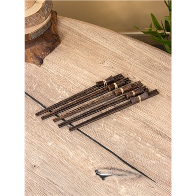 Палочки китайские «Сиреневый цветок», 5 пар, 23×8×2 см, кокос