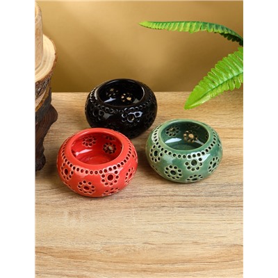 Подсвечник, 8.5×8.5×4 см, керамика, МИКС