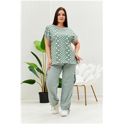 Костюм 9206 (Полоса горох хаки)