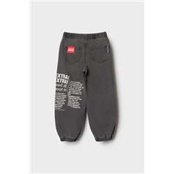 Брюки текстильные джинсовые укороченные для девочек PLAYTODAY, 1240560