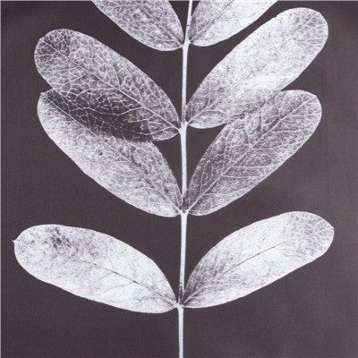 Штора для ванной водоотталкивающая «Этель» Natural print, 145×180 см, ткань оксфорд, серая