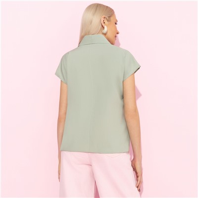 Блуза с драпировкой на запах, На пике изящества (зеленый)