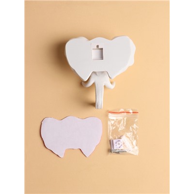 Декор настенный с вешалкой TAKE IT EASY «Слон», панно, 11×10.5 см, белый