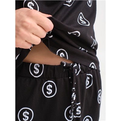 Пижама мужская KAFTAN Money, размер 52, чёрная