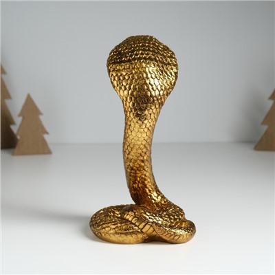Фигурка полистоун «Египетская кобра», под золото, 10.5×8.7×19 см