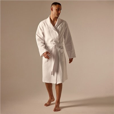 Халат вафельный мужской SL HOME: Waffle «Блан де Блан», размер L, хлопок 100%, белый