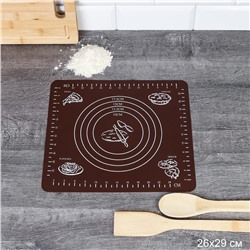 Силиконовый коврик 29х26 см / HL-566-F /уп 200/ коричневый 0,053  684195
