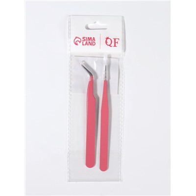 Пинцеты для наращивания ресниц, набор - 2 шт., МИКС