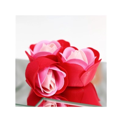 Мыльные розочки, трёхцветные, набор 3 шт.