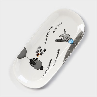 Блюдо овальное фарфоровое «Винни Пух», 25×11.5 см