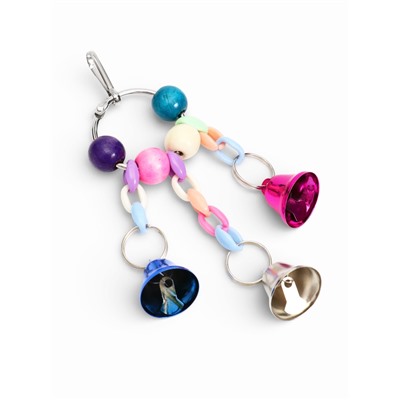 Игрушка для птиц «Кольцо», 13.5×5 см, с колокольчиками, цвет МИКС