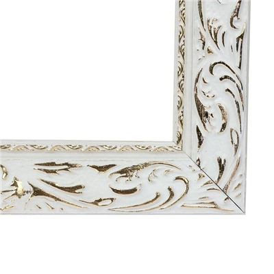 Рама для картин (зеркал) 50×50×4 см, дерево «Версаль», бело-золотая