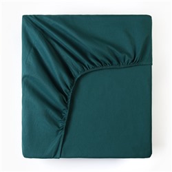 Простыня на резинке 2-спальная «Этель», 180×200+25 см, зелёная, бязь