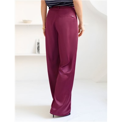 Брюки палаццо широкие из струящегося сатина