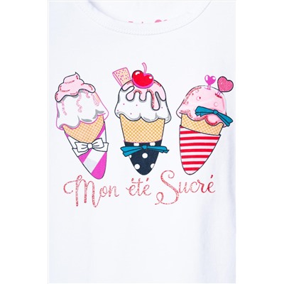 Комплект трикотажный для девочек: джемпер (футболка), шорты PLAYTODAY, 1239768