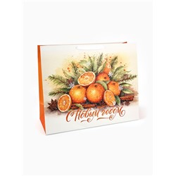 Пакет подарочный новогодний ламинированный горизонтальный «С Новым годом», XL 49×40×19 см