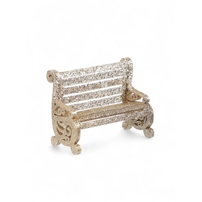 Ёлочное украшение «Праздничное сияние» скамейка, 7×9 см, золото