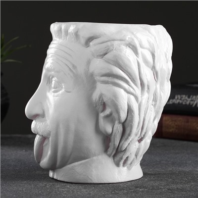 Декоративное кашпо для цветов «Эйнштейн», 1.6 л, 16×15 см, керамическое, белое