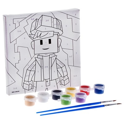 Картина по номерам для детей «Игровой мир»,‎ 15×15 см