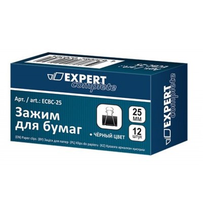 Зажим для бумаг 25 мм черный ECBC-25 Expert Complete