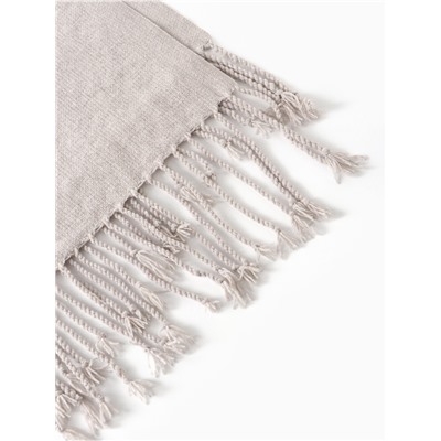 Плед с бахромой «Этель» Gray beige, 135×180 см, бежевый