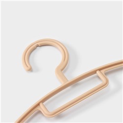 Плечики - вешалки для одежды Доляна, 42×20 см, 5 шт., широкие плечики, держатель для бретелек, бежевые