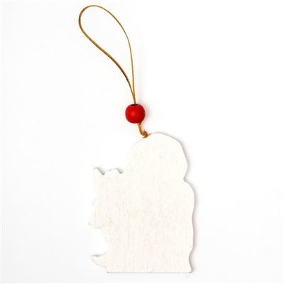 Ёлочная игрушка - подвеска деревянная «Новый год! Дед Мороз и дракончик»